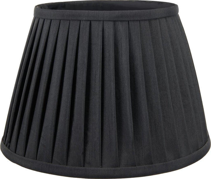 Lyndon 30cm Black Poly Cotton Knife Pleat Shade