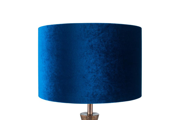 Bow 25cm Sapphire Velvet Cylinder Shade