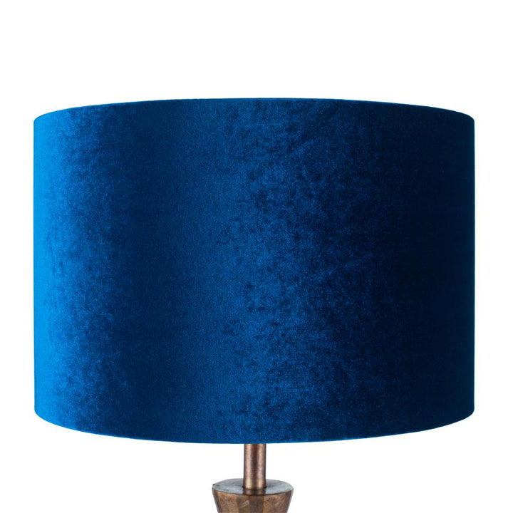 Bow 40cm Sapphire Velvet Cylinder Shade