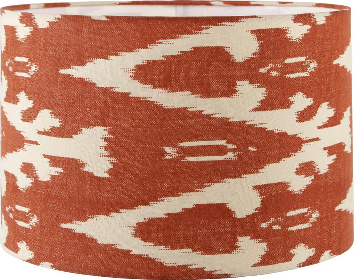 Lars 30cm Cinnamon Ikat Patterned Cylinder Shade