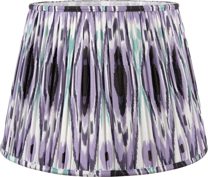 Izara 30cm Lilac Ikat Patterned Gathered Tapered Shade