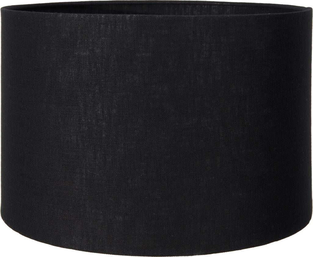 Lino 30cm Black Self Lined Linen Drum Shade