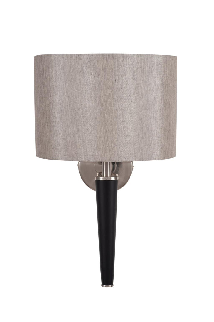 Lowry Brushed Silver and Matt Black Metal Wall Light