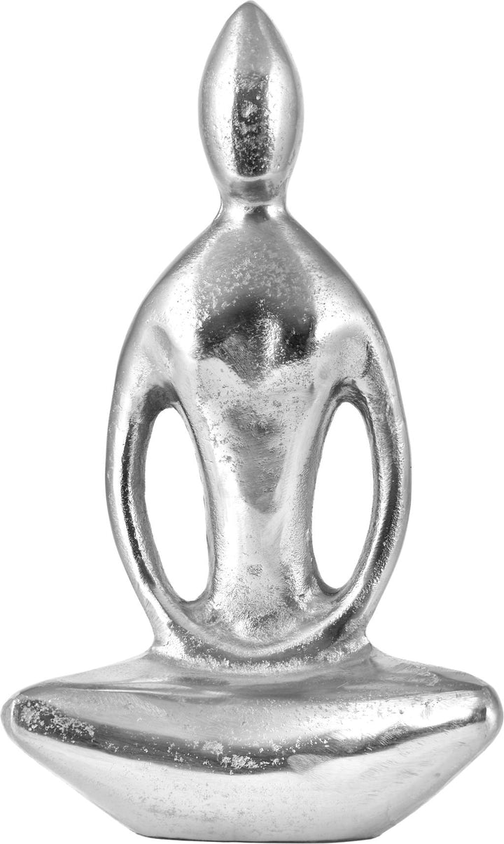 Silver Metal Sitting Yoga Pose Ornament