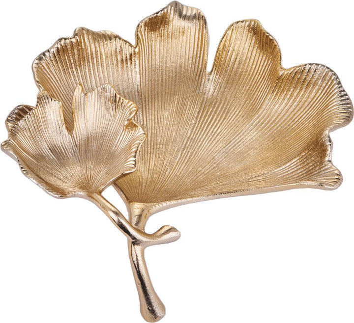 Gold Metal Dual Gingko Leaf Bowl