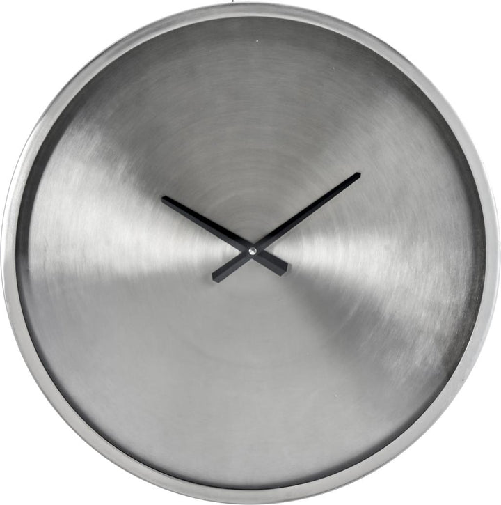 Brushed Silver Metal Round Wall Clock