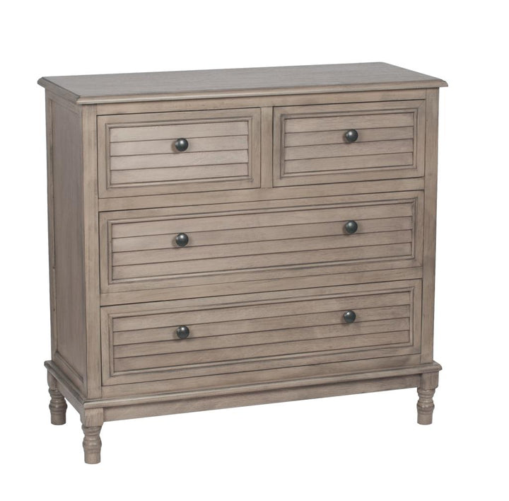 Ashwell Taupe Pine Wood 4 Drawer Unit