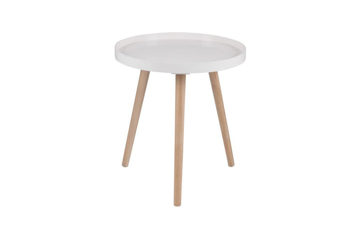 Halston Blush Wood Veneer and Natural Pine Wood Side Table