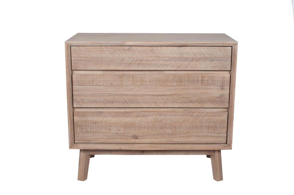 Kalmar Sand Wash Acacia Wood 3 Drawer Unit