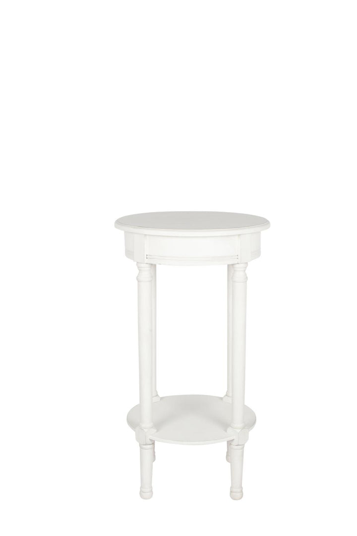 Heritage Elizabeth White Pine Wood Round Accent Table