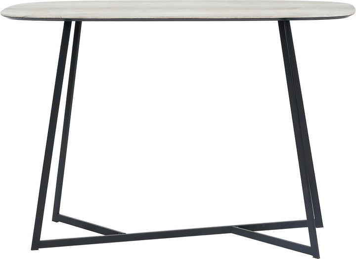 Ukiah Grey Oak Veneer and Black Metal Console Table