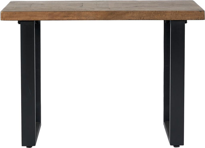 Pahoja Oak Finish Mango Wood and Black Metal Console Table