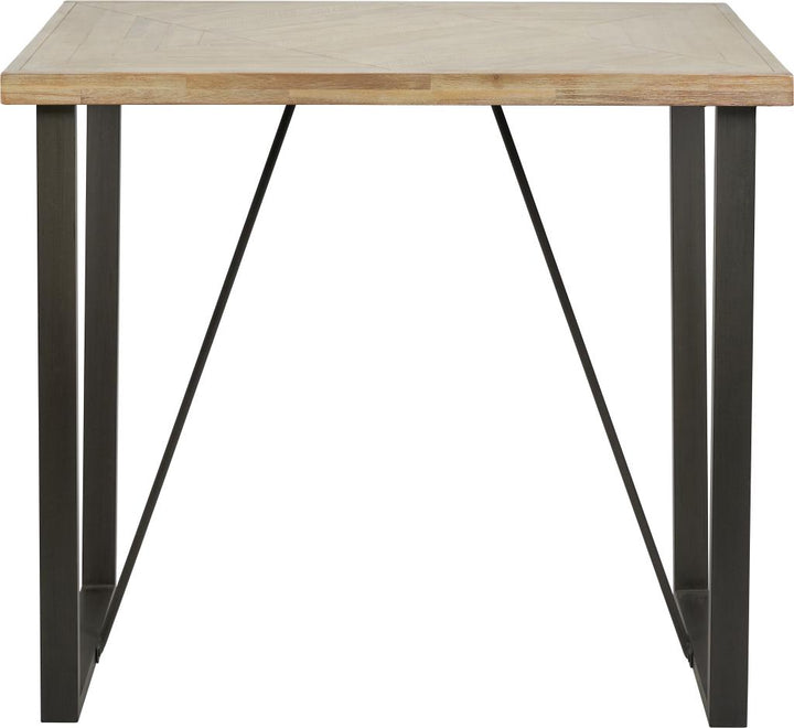 Marca Sand Wash Acacia Wood and Black Metal Bar Table