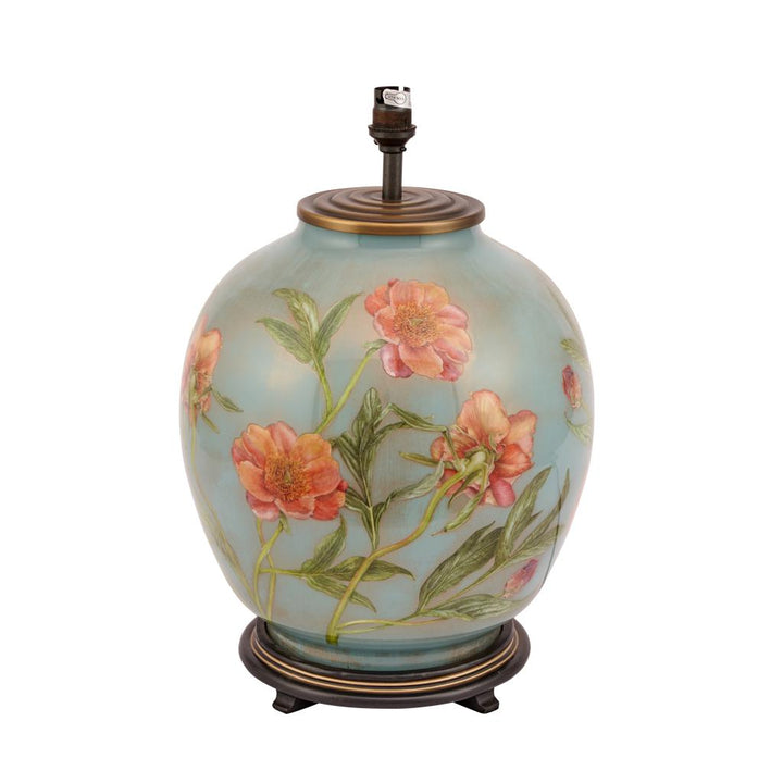 Coral Peony Large Glass Table Lamp Base