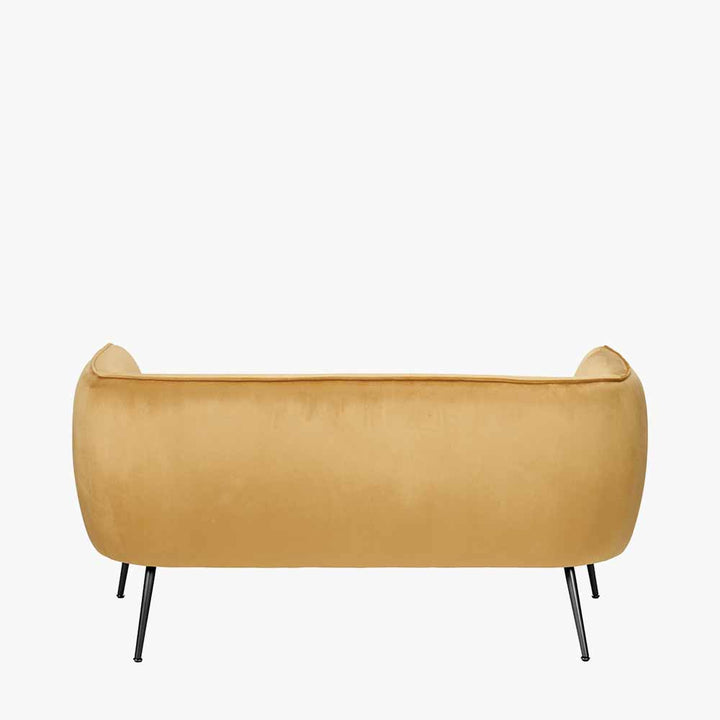 Lucca Gold Velvet and Metal Sofa