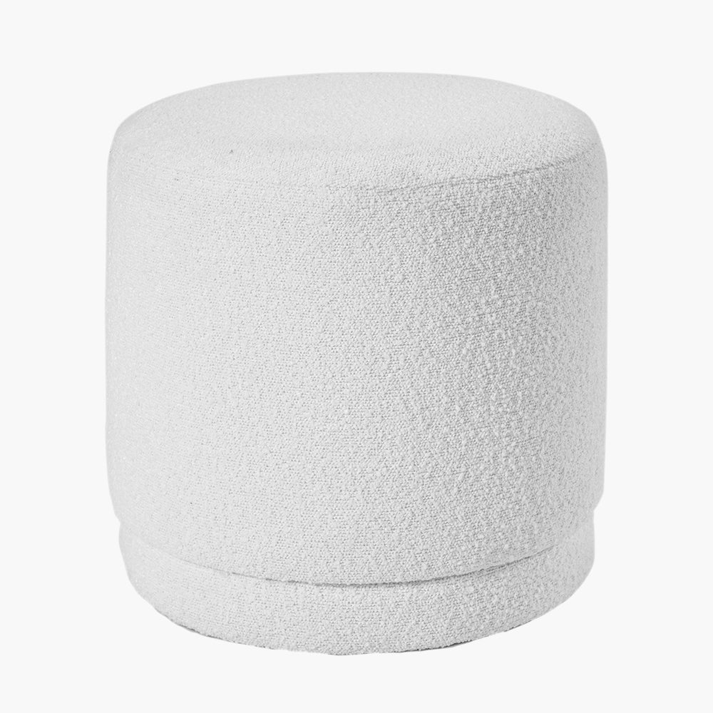 Sassari Bouclé Fabric Cylinder Pouffe