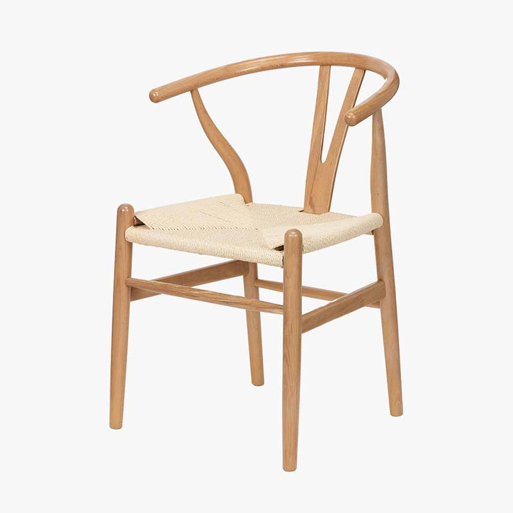 Quinn Natural Beech Wood and Natural Paper Rope Dining Chair