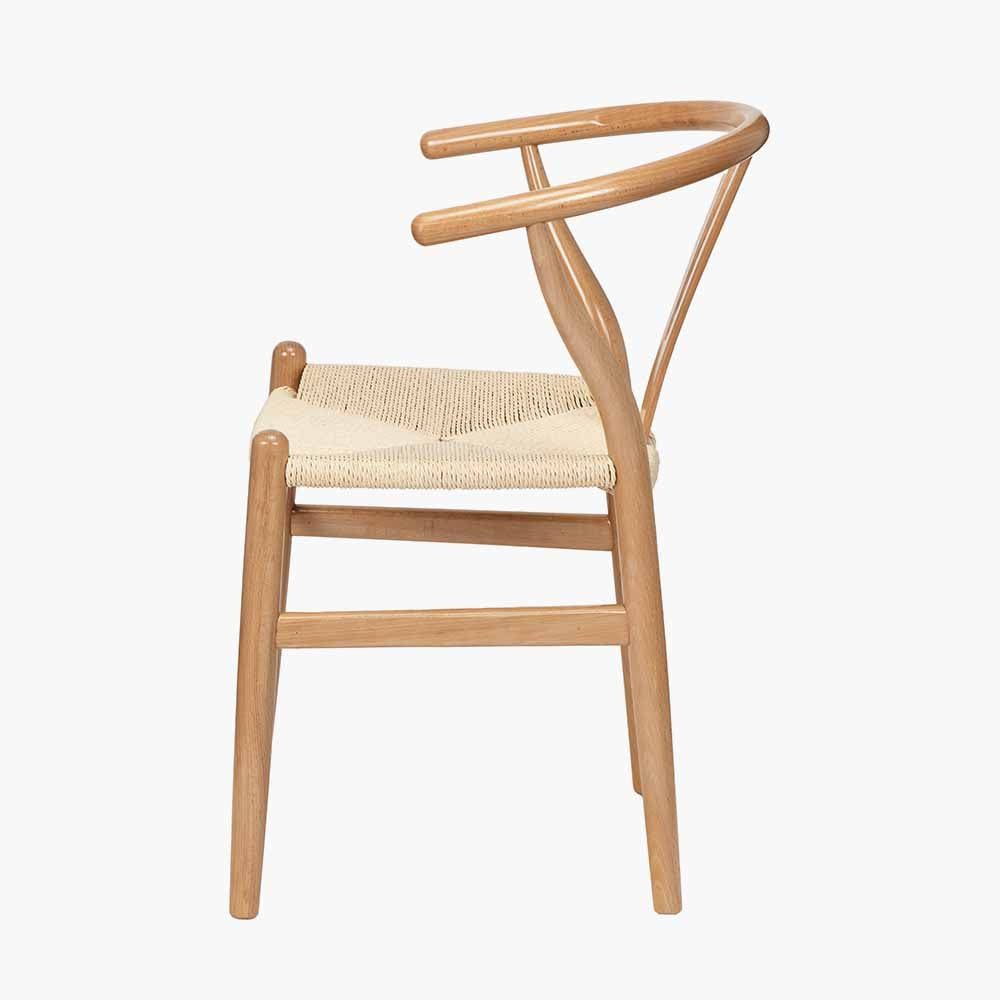 Quinn Natural Beech Wood and Natural Paper Rope Dining Chair