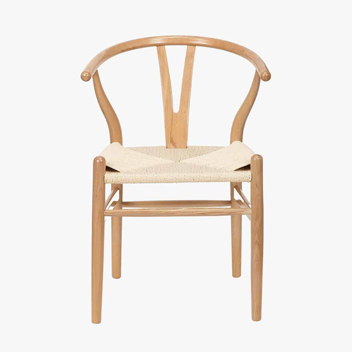 Quinn Natural Beech Wood and Natural Paper Rope Dining Chair