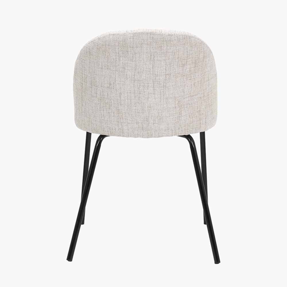 Turi Pebble Linen Mix and Black Metal Dining Chair