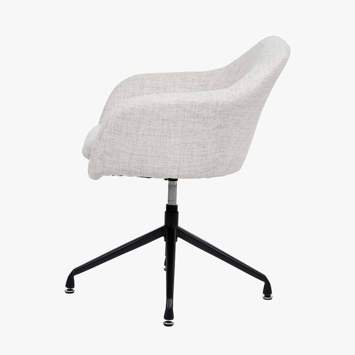 Rosolini Pebble Linen Mix and Black Metal Swivel Rise and Fall Chair