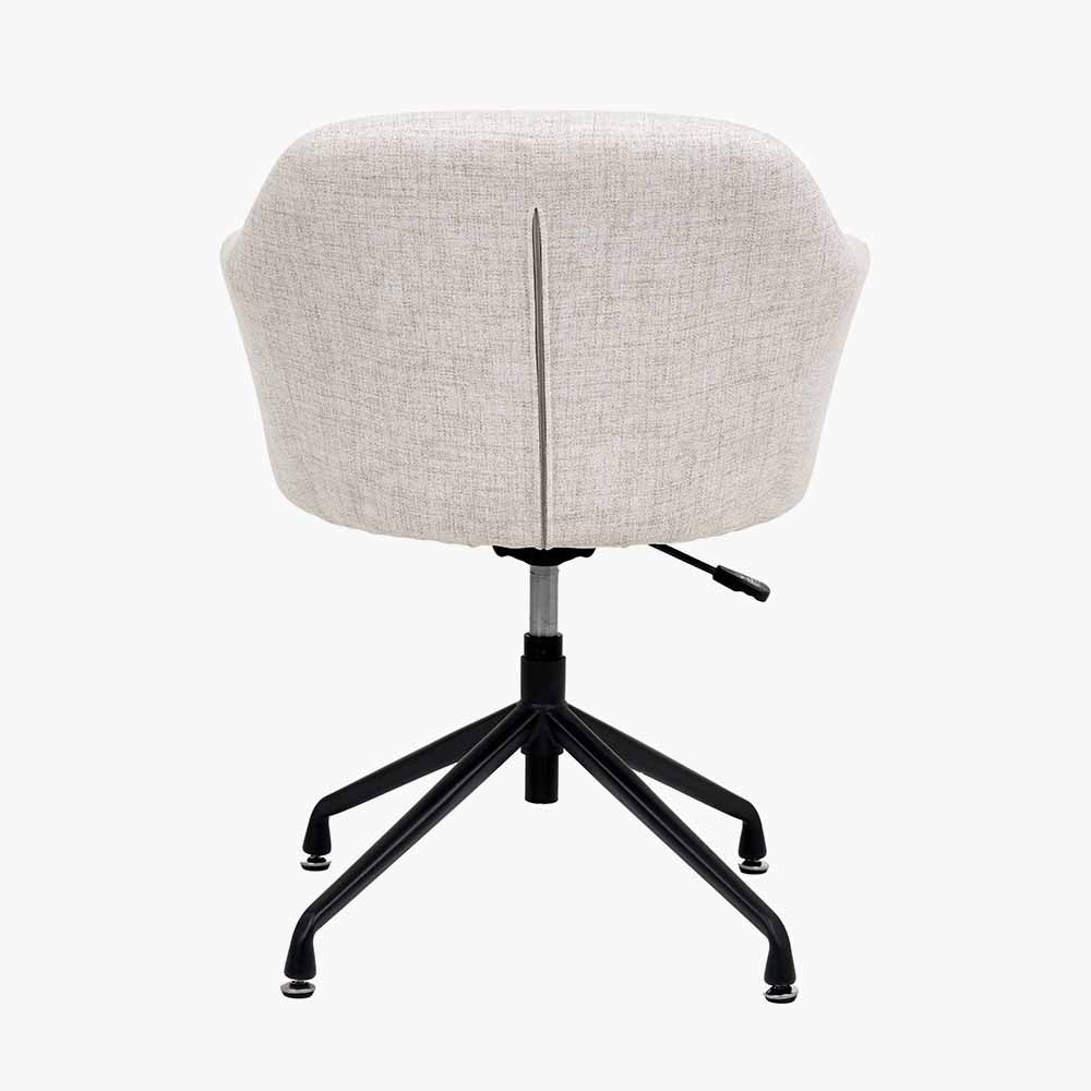 Rosolini Pebble Linen Mix and Black Metal Swivel Rise and Fall Chair