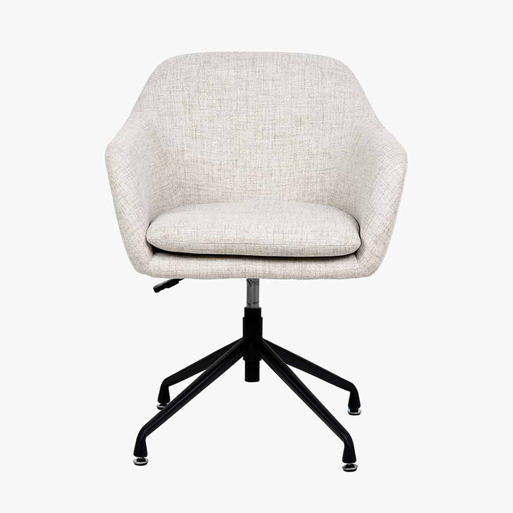 Rosolini Pebble Linen Mix and Black Metal Swivel Rise and Fall Chair