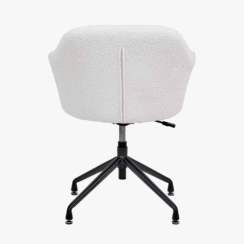 Rosolini Bouclé Fabric and Black Metal Swivel Rise and Fall Chair