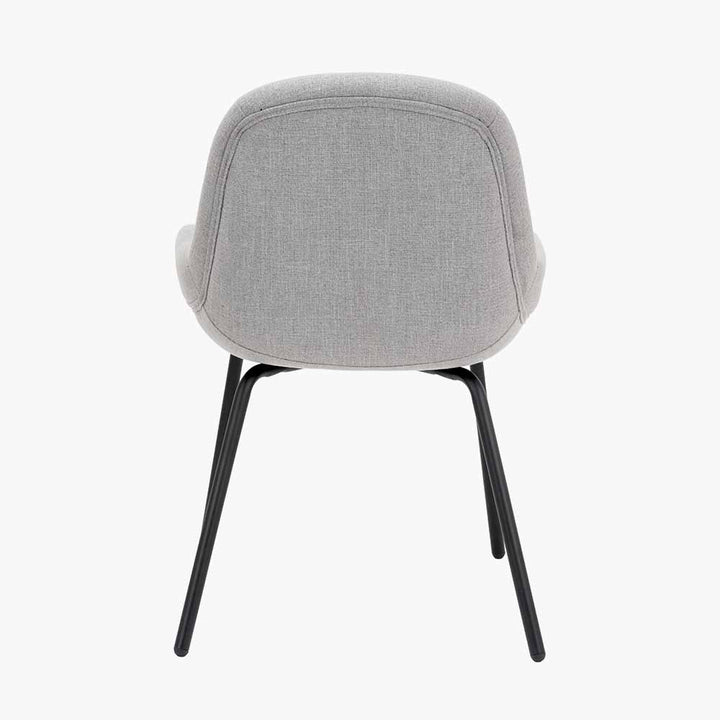 Alba Grey Linen Mix and Black Metal Dining Chair