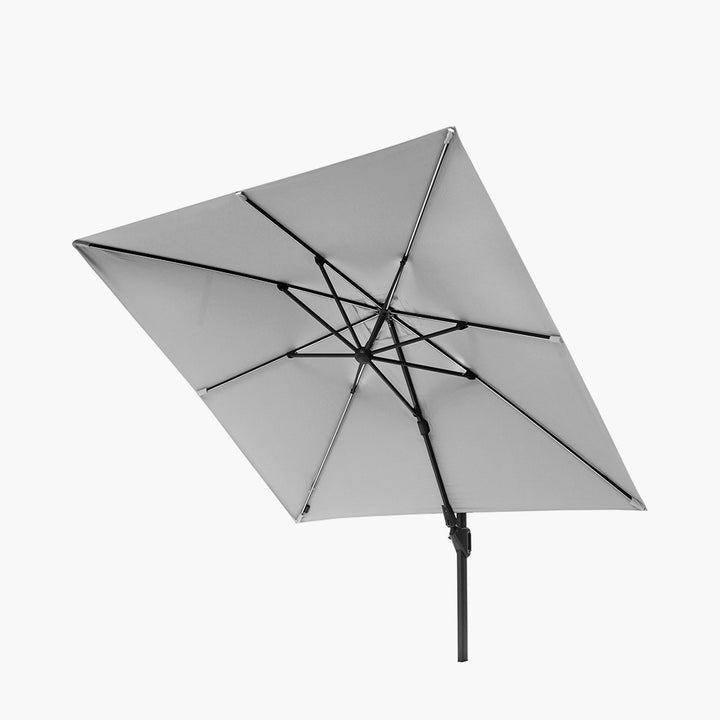 Glow Challenger T2 3m Square Luna Grey Free Arm Parasol