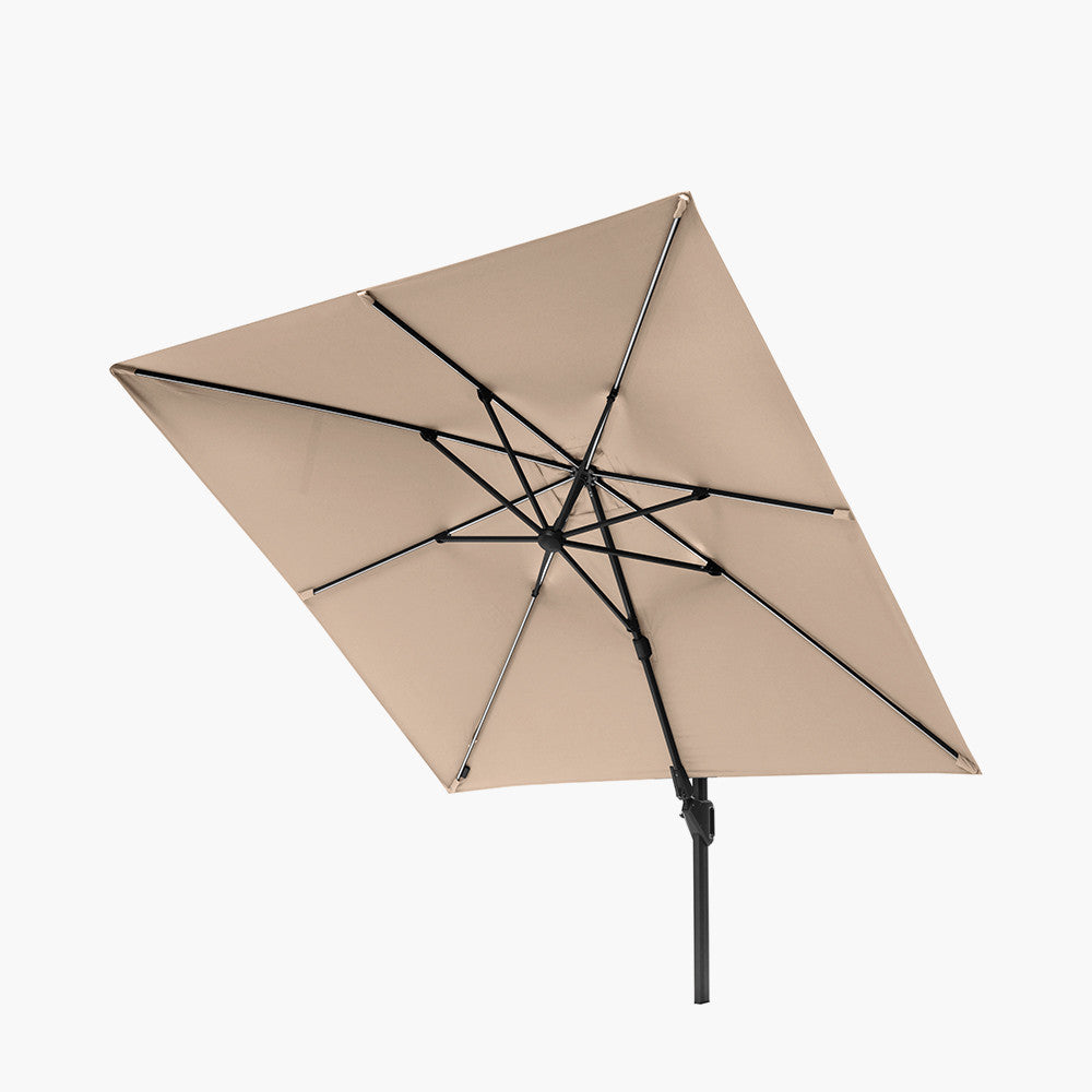 Glow Challenger T2 3m Square Taupe Free Arm Parasol