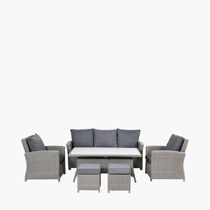 Barbados Slate Grey Outdoor 3 Seater Seating Set with Ceramic Top