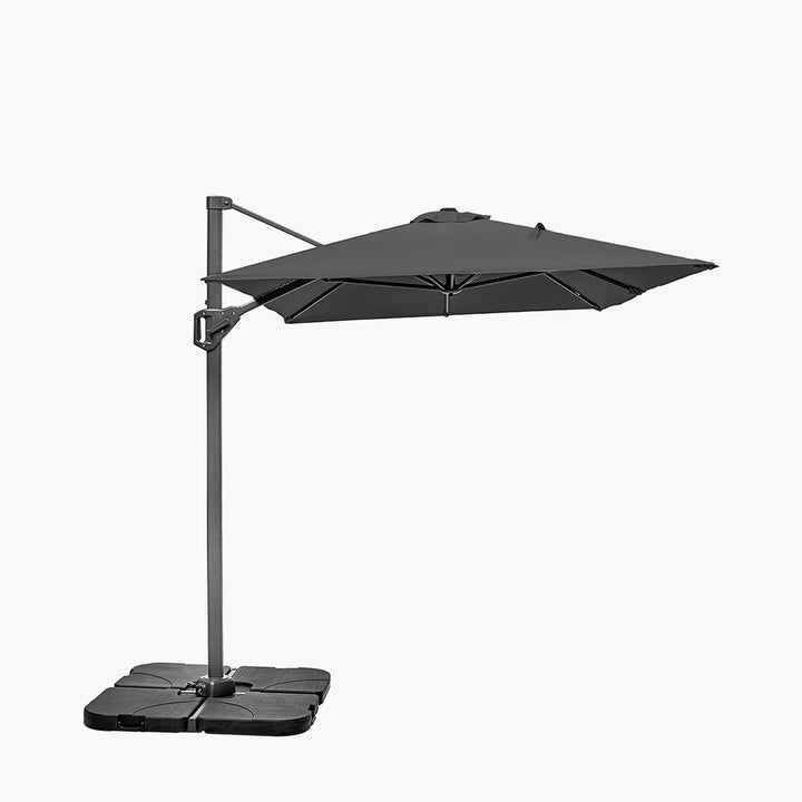 Voyager T1 3m x 2m Rectangular Anthracite Free Arm Parasol