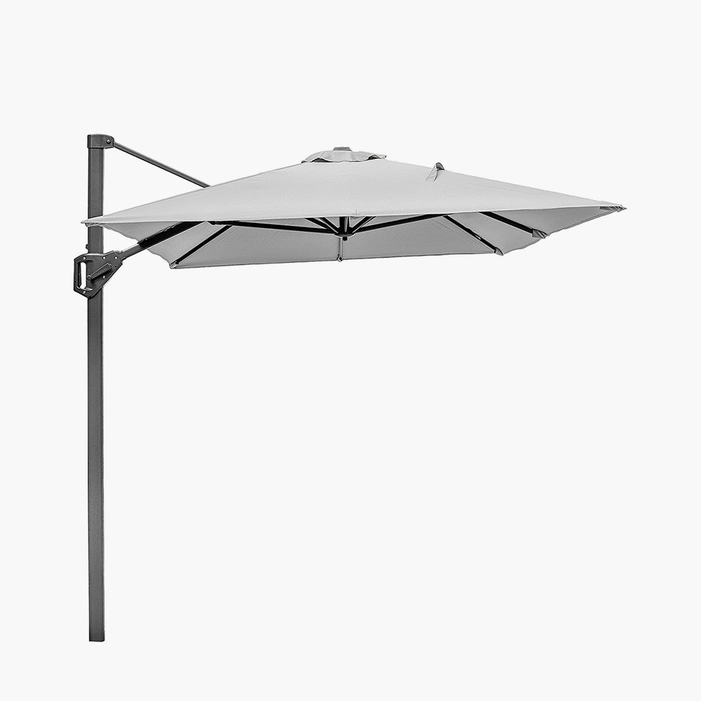 Voyager T1 3m x 2m Rectangular Luna Grey Free Arm Parasol