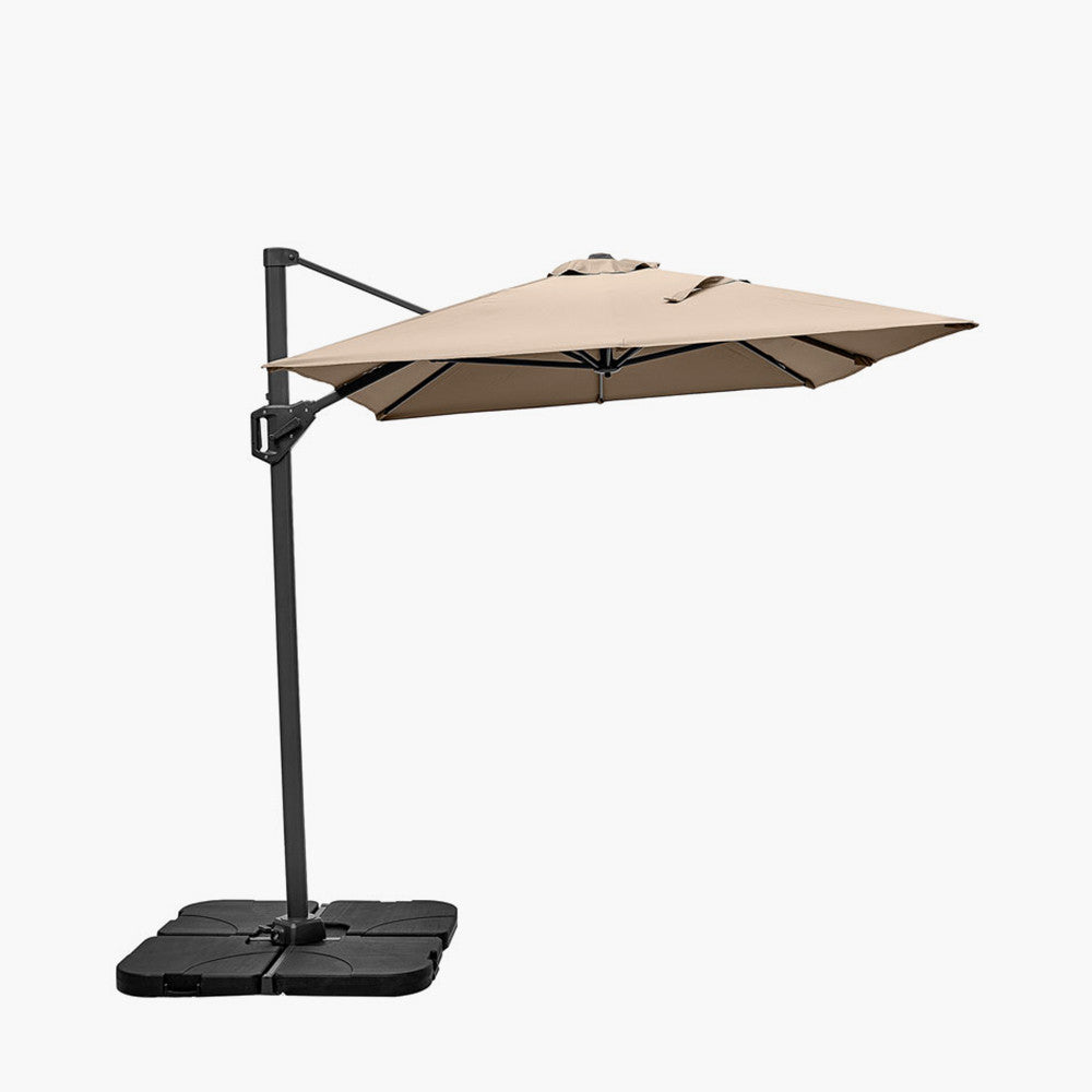 Voyager T1 3m x 2m Rectangular Taupe Free Arm Parasol