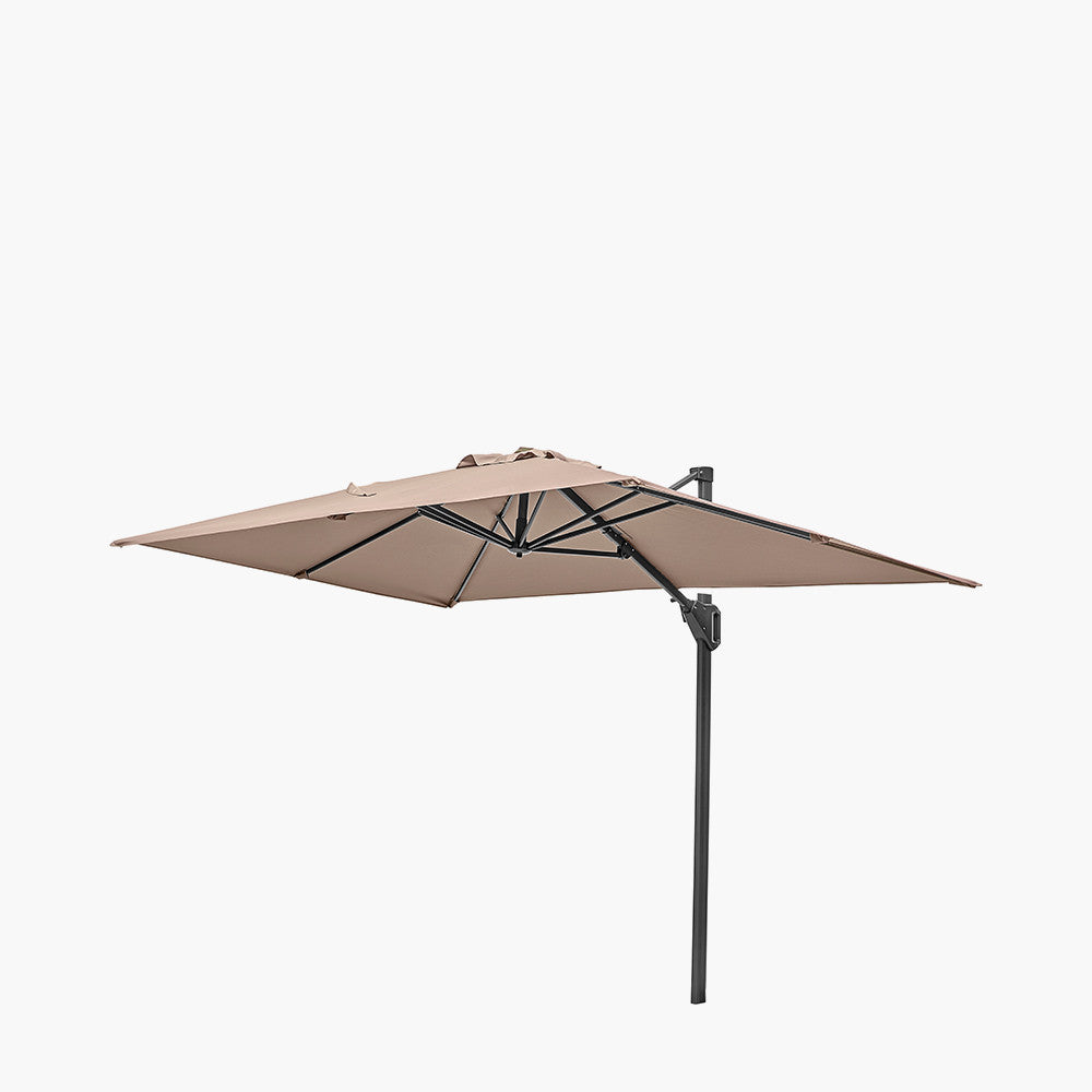 Voyager T1 3m x 2m Rectangular Taupe Free Arm Parasol