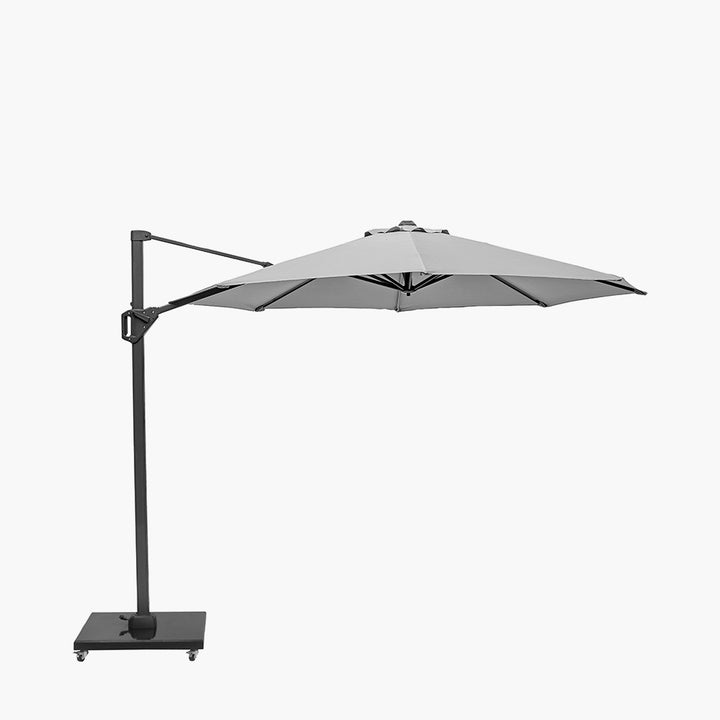 Voyager T1 3m Round Luna Grey Free Arm Parasol