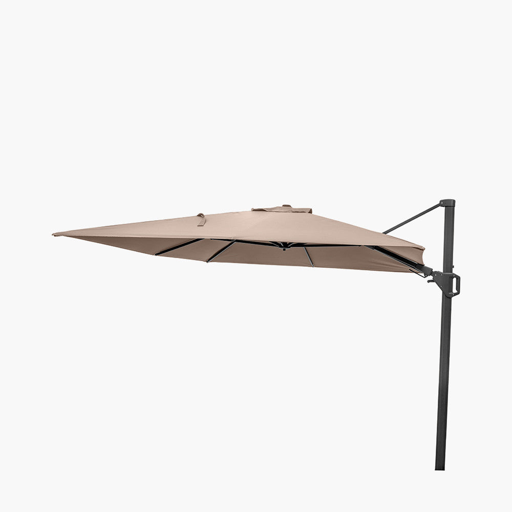 Challenger T2 3.5 x 2.6m Rectangular Taupe Free Arm Parasol