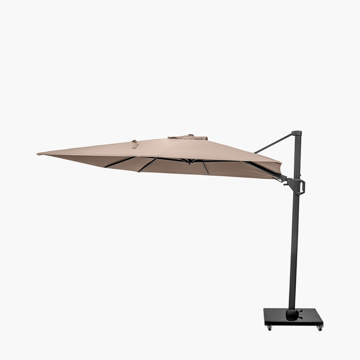 Challenger T2 3.5 x 2.6m Rectangular Taupe Free Arm Parasol