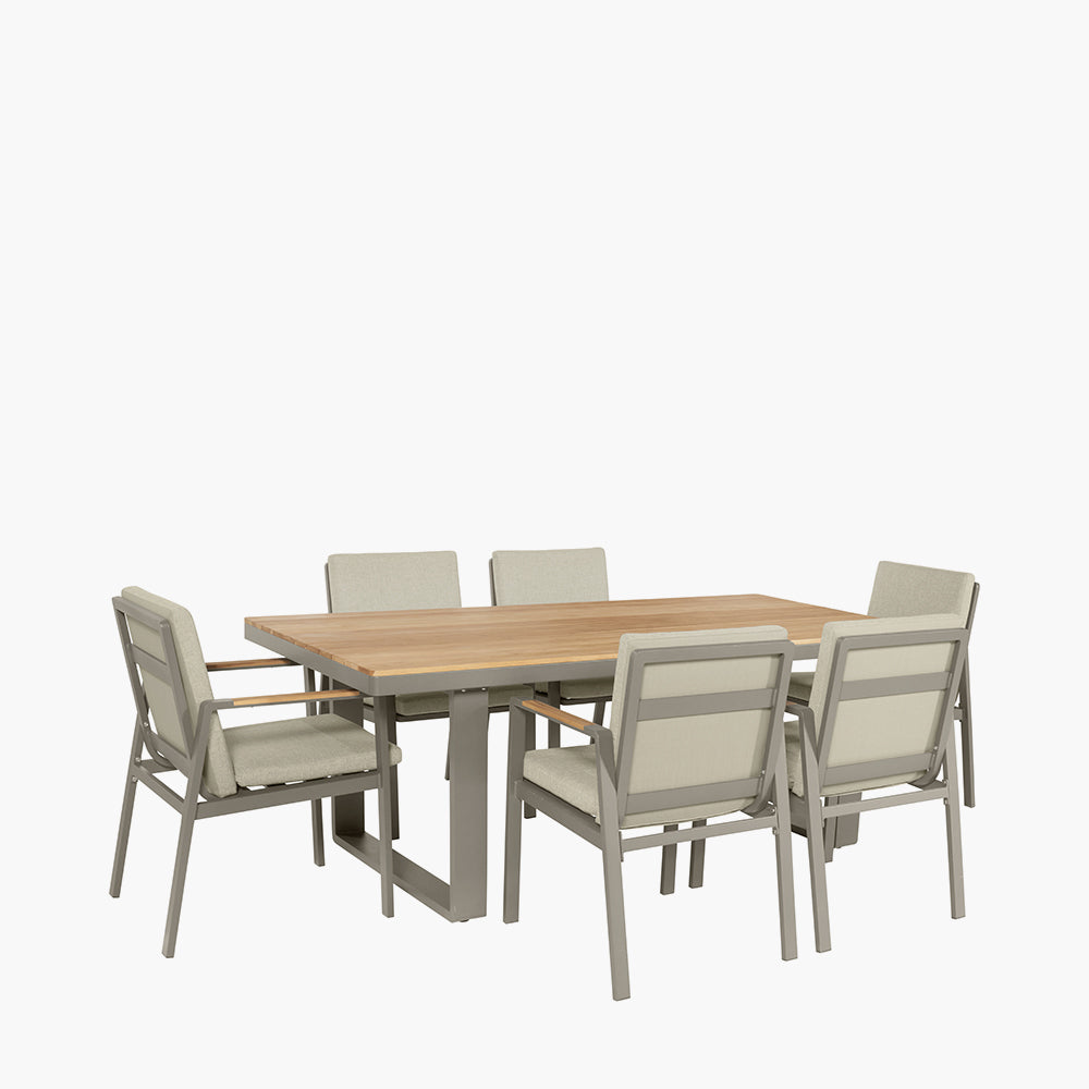 Stockholm Limestone Outdoor 6 Seater Dining Set