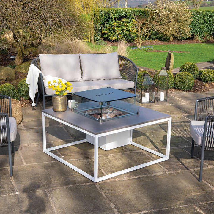 Cosiloft 100 White and Grey Fire Pit Table