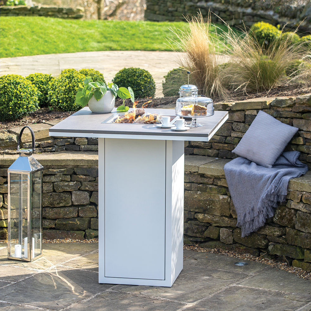 Cosiloft 100 White And Grey Fire Pit Bar Table