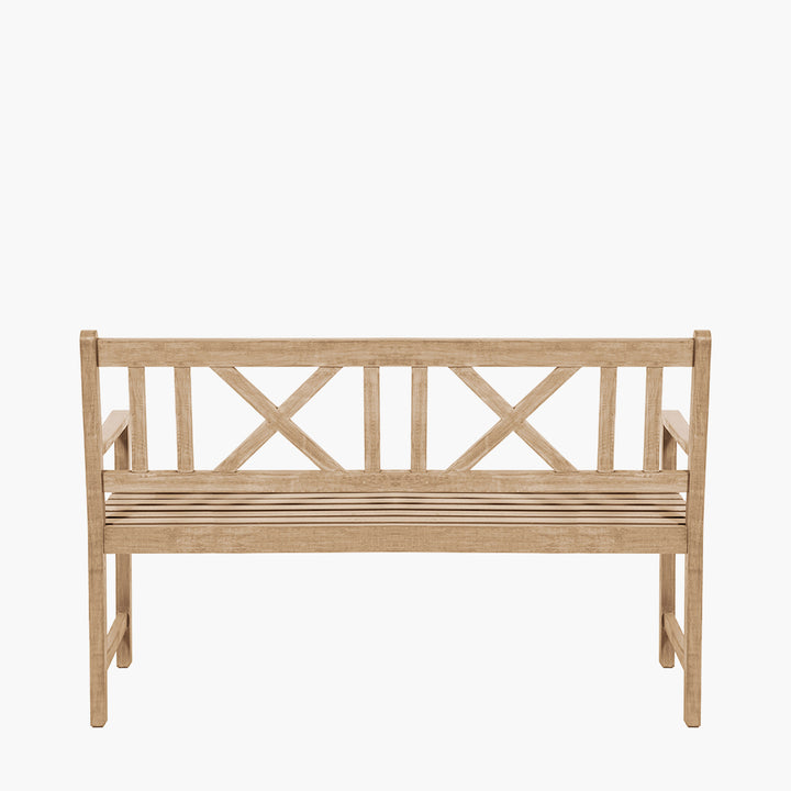 Cambridge Light Teak Outdoor 3 Seater Acacia Wood Bench