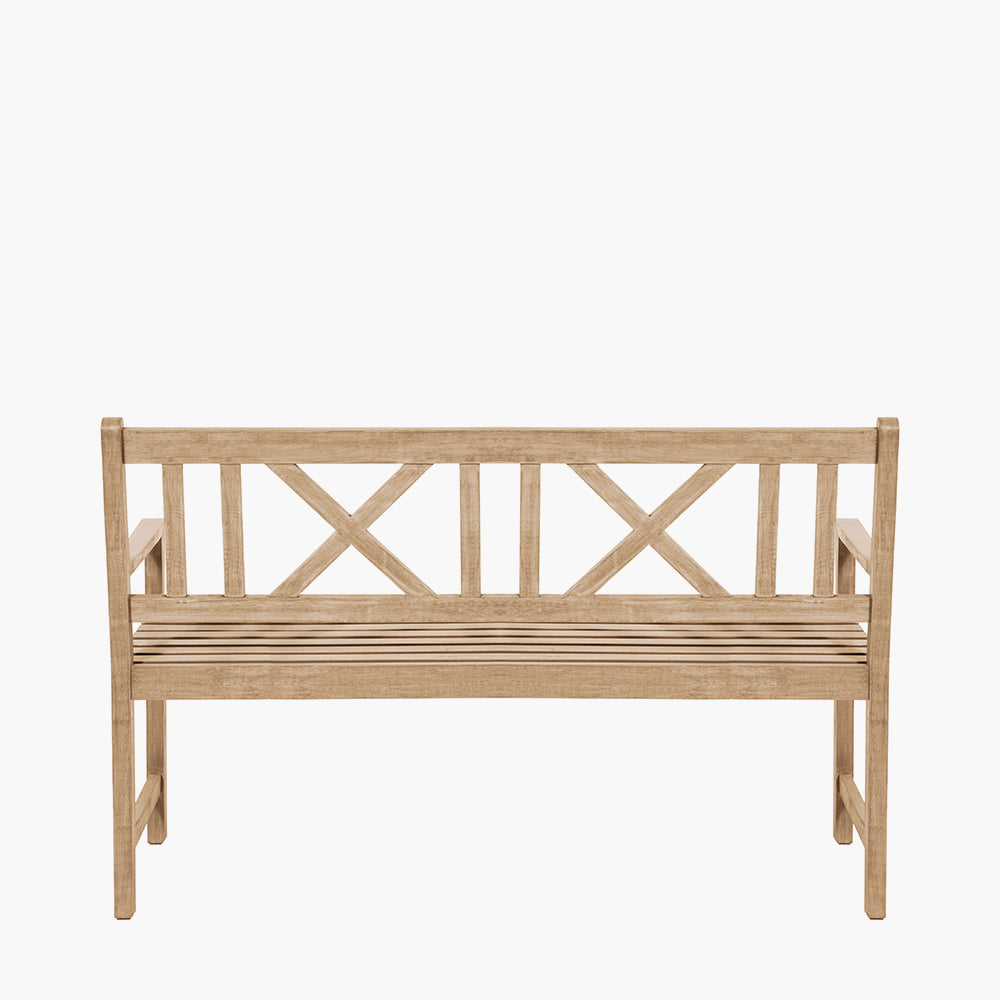 Cambridge Light Teak Outdoor 3 Seater Acacia Wood Bench