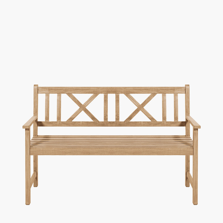 Cambridge Light Teak Outdoor 3 Seater Acacia Wood Bench