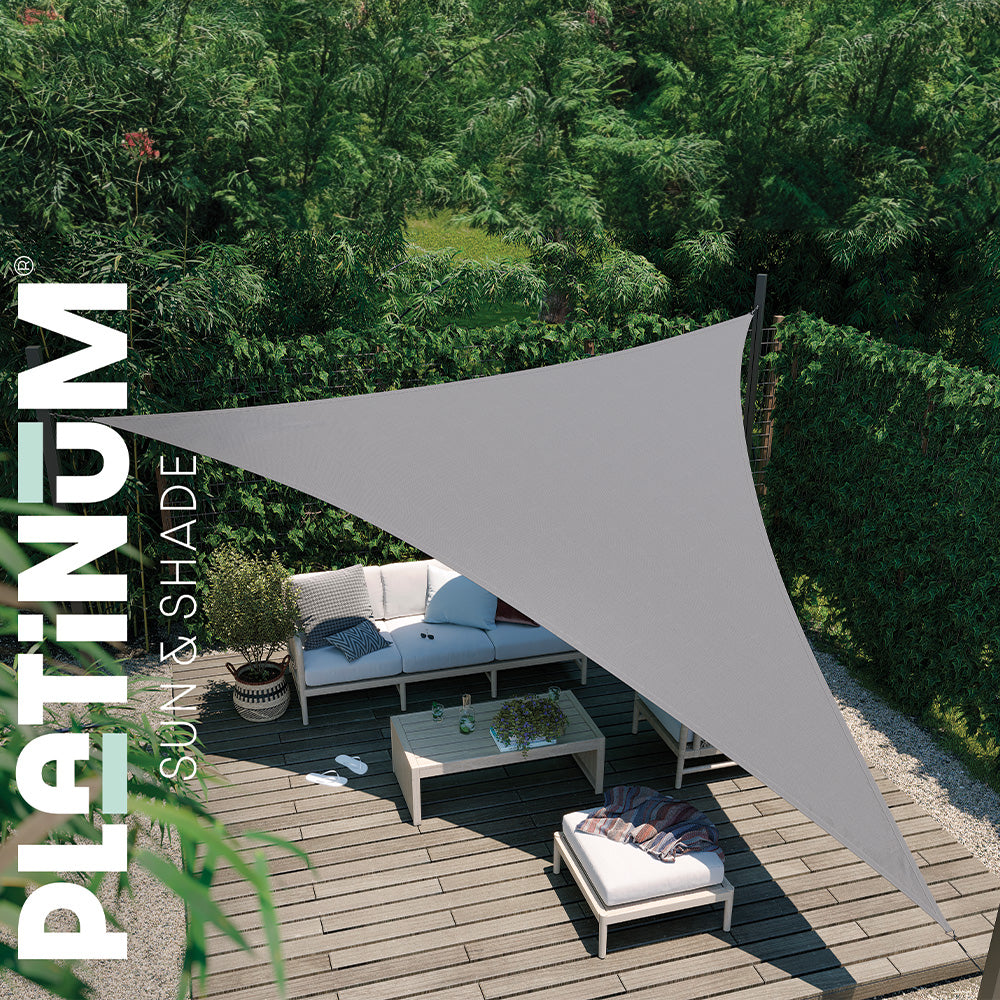 5m Triangle Waterproof Shade Sail Grey