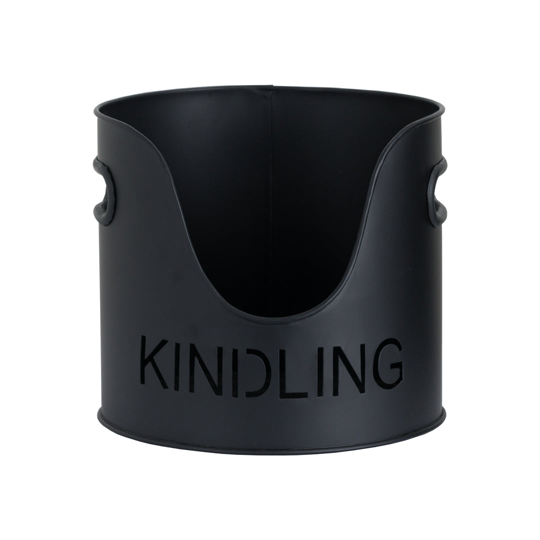 Black Finish Logs And Kindling Buckets & Matchstick Holder