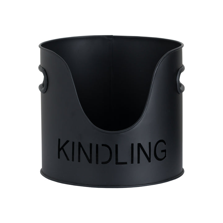 Black Finish Logs And Kindling Buckets & Matchstick Holder