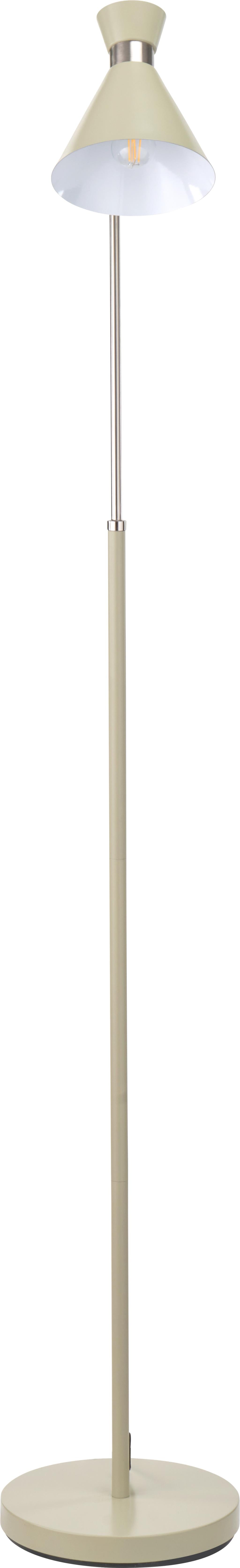 Benedict Sage and Brushed Silver Metal Floor Lamp