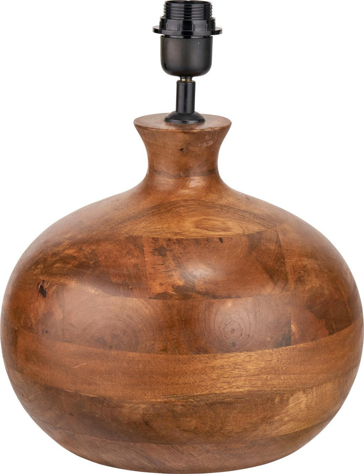 Kiah Brown Oiled Finish Mango Wood Round Table Lamp Base